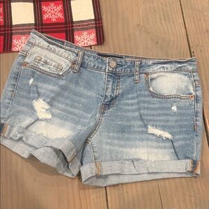 Aeropostale Light Blue Distressed Jean Shorts